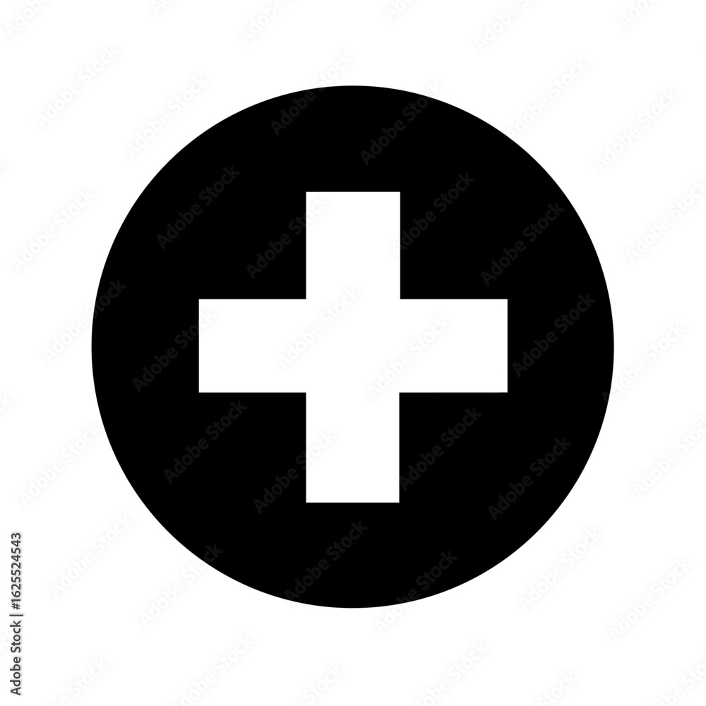 Obraz premium Medical plus solid icon vector illustration