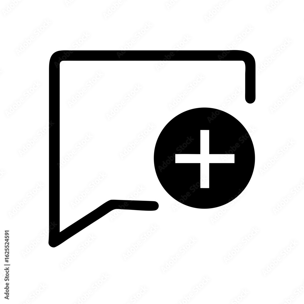 Obraz premium Message add solid icon vector illustration