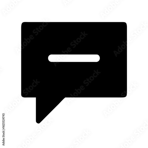 Message minus solid icon vector illustration