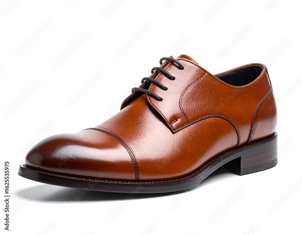 Polished brown leather oxford shoe (1) Polished brown leather oxford shoe (1)