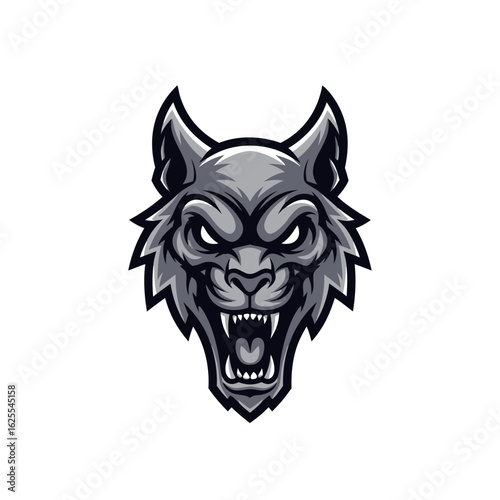 Wallpaper Mural Aggressive Wolf Head Graphic Illustration Torontodigital.ca