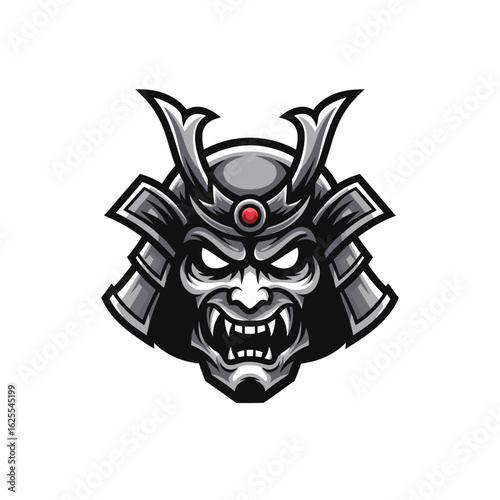 Ancient Warrior Helmet Mask Illustration