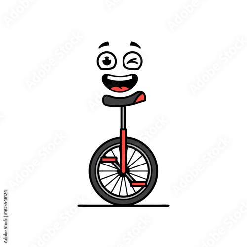 Happy Cartoon Character With Smiling Winking Face Illustration