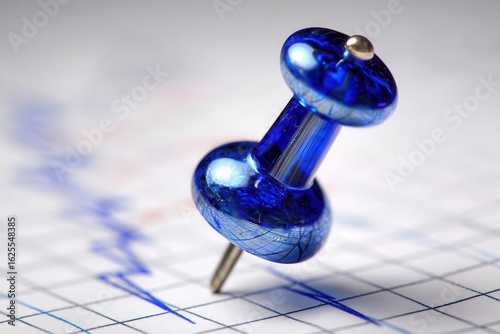 Blue Pin on Business Graph