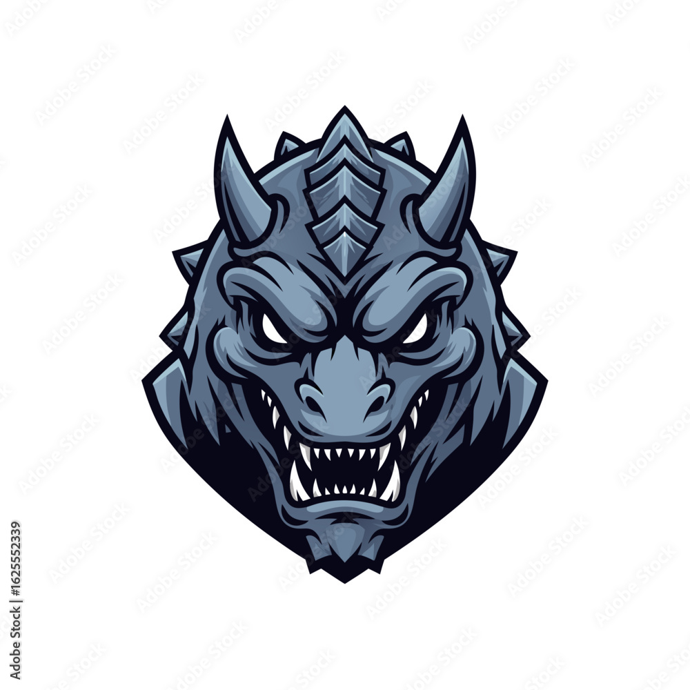 Obraz premium Powerful Dragon Head Illustration