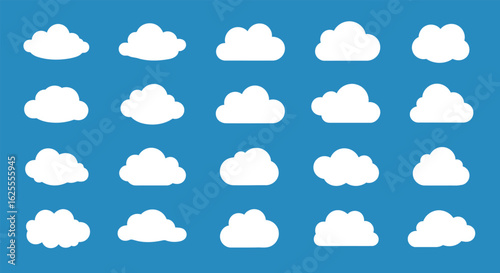 Cloud Patterns, Sky Background, Graphic Illustration, Blue Environment, Conceptual Design