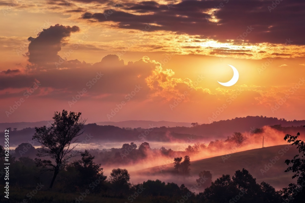 Partial Solar Eclipse at Sunrise Partial Solar Eclipse at Sunrise