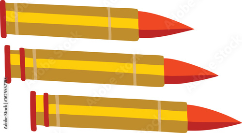 Collection of rifle and pistol bullets in vector format