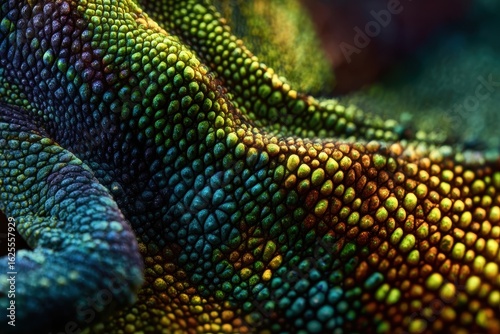 Stunning Chameleon Skin Texture Closeup