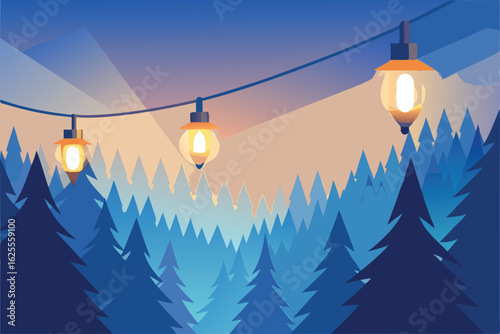 soft focus white christmas lights glowing warmly a.eps