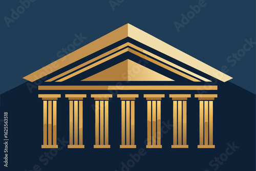 stylized greek roof and pediment design  .eps
