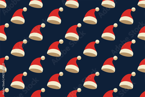 stylized santa hat pattern repeated seamlessly ove.eps