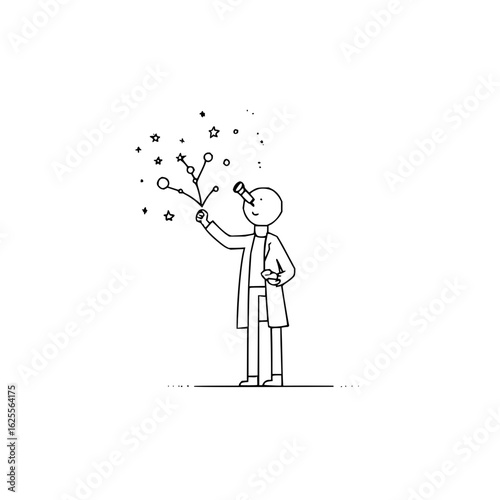Scientist astronomy stars constellation telescope science research discovery exploration universe study cosmos