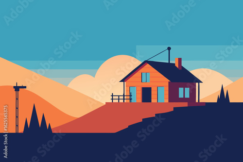 time lapse style house being built in phases  .eps