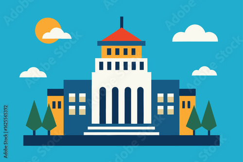 time lapse styled vector showing building over day (1).eps