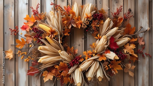 Autumnal Corn Wreath Thanksgiving Decoration