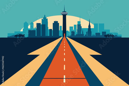 urban planning sketch with road networks and zones.eps