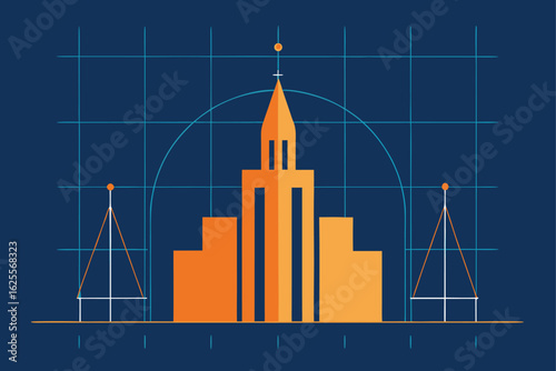 vector architectural blueprint with scale and grid.eps