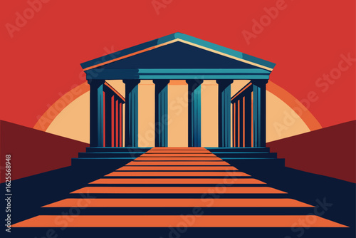 vector blueprint of greek amphitheater  .eps