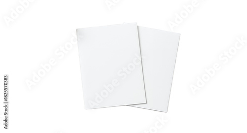 Two Blank White Sheets of Paper Layered.