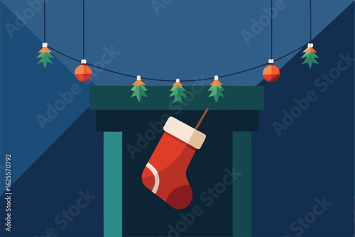 vector illustration of a christmas stocking hangi.eps