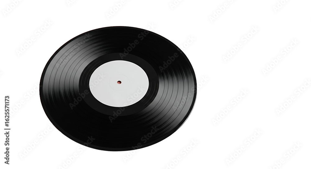 Obraz premium Vintage Black Vinyl Record with White Label 1.