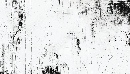Abstract black and white grunge texture with scratched surface. Grunge distressed texture. Monochrome grunge texture.