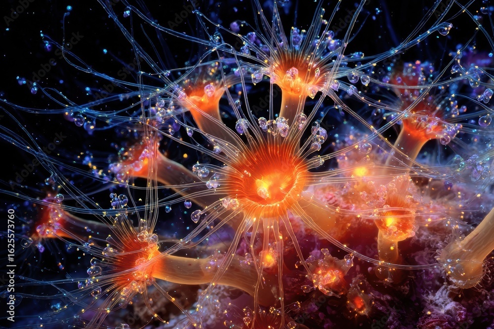 Fototapeta premium Stunning Underwater Anemone, Vibrant Colors and Details