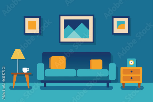 living room with gallery wall and sofa set   (1).eps