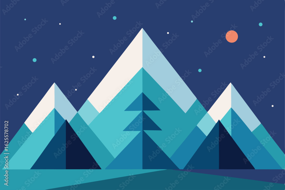 Fototapeta premium modern geometric wallpaper with triangular trees .eps