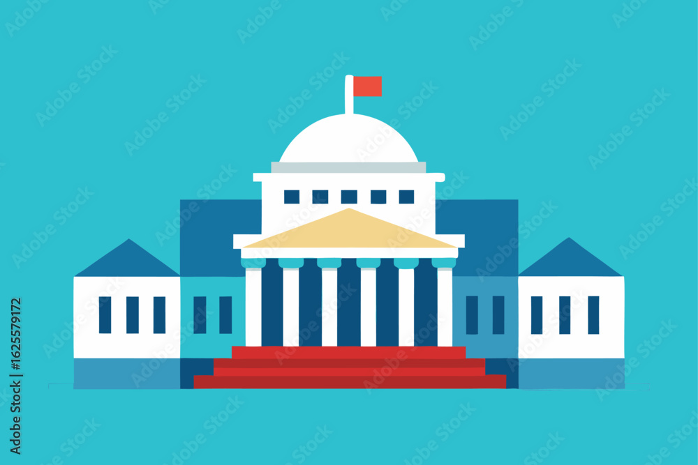 Fototapeta premium monumental government building in wide angle (1).eps