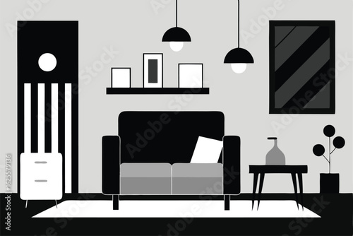 monochrome interior design concept with black and  (1).eps