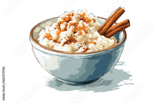 Rice pudding with isolated