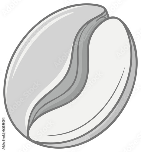Coffee bean in cartoon style, vector illustration of coffee seeds for package design or emblem