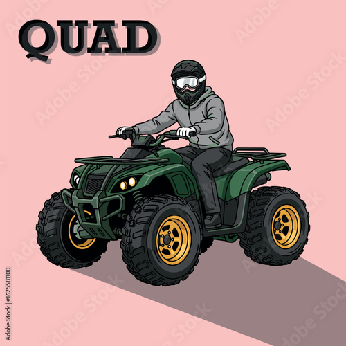 Hand drawn quad Illustration 