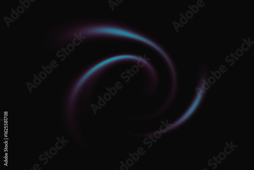 Abstract Neon Light Wave: Abstract Colored Flowing Lines on Black Background