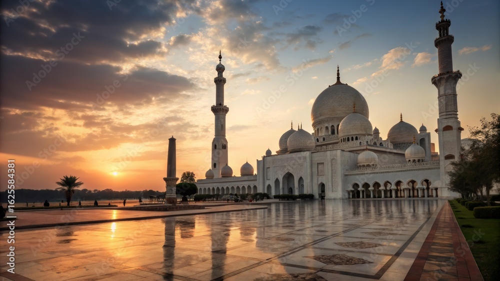 Naklejka premium Grand Mosque at Sunset