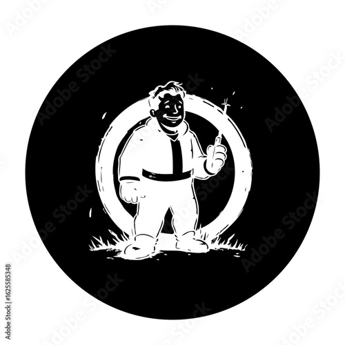 Vault Boy Illustration Character Icon Representing Strength And Success Through Optimism And Positivity for a bright future