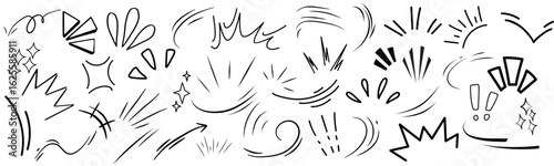 set of emotion effect and movement icons.