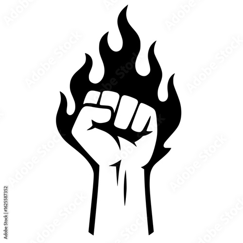 Fiery punch silhouette
