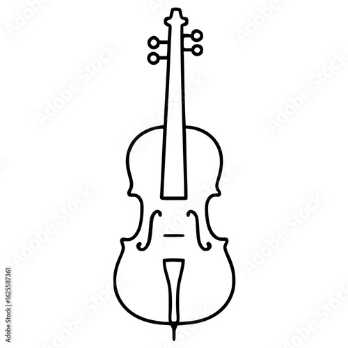 One line art violin silhouette