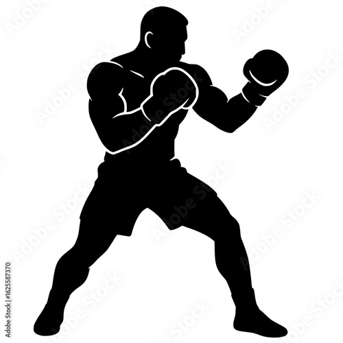 Silhouette of a boxer