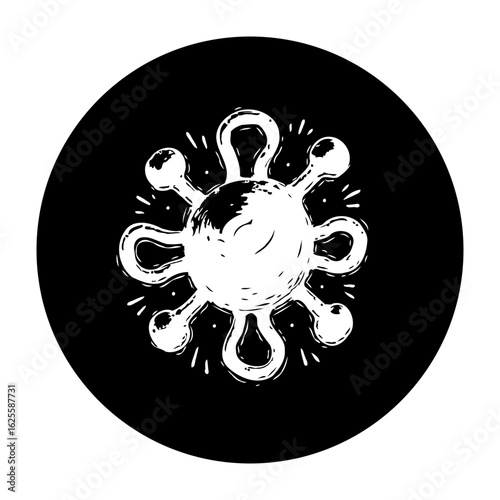 Illustration showing coronavirus with black background ideal for science projects related to biology research and health issues especially pandemics