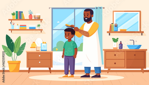 Home Haircut: Father-Son Bonding Moment