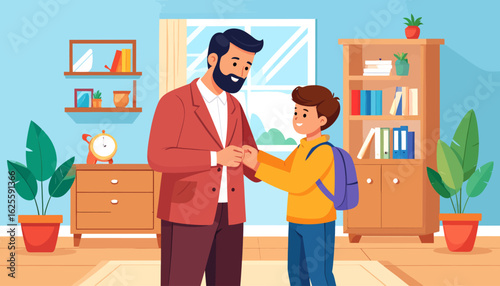 Father and Son Connection Before School