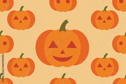 vintage style halloween pumpkin pattern with textu (2).eps
