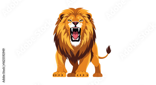 Majestic Roar: A Bold Lion Illustration Showcasing Power and Strength in Detailed Design