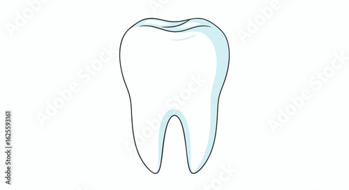 Illustration of a Single Healthy Tooth with Clean Lines Depicting Oral Care Focus 150 characters