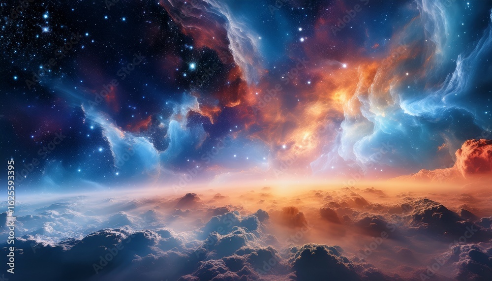 Naklejka premium charm of a nebula epitomizing gases radiant heavens and captivating origins of celestial bodies that nebulae symbolize
