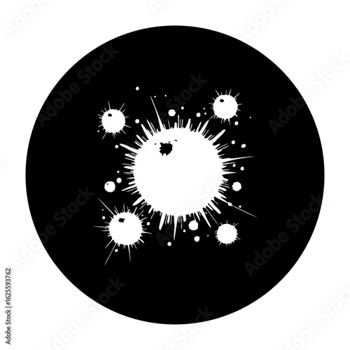 Abstract splatter design with black and white contrast creates a modern artistic impression and feeling artistic